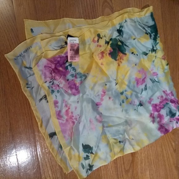 NWT Vintage Ellen Tracy Silk Scarf from Eatons - Picture 1 of 3